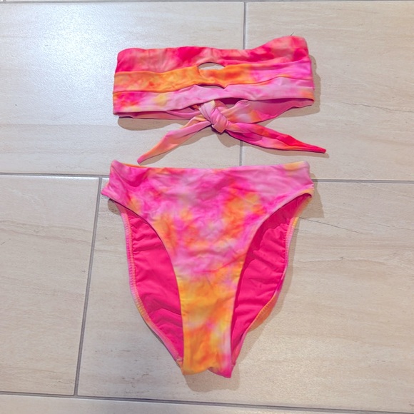 PILYQ Vibrant pink Tie-Dye Bikini Set size small - Picture 3 of 5